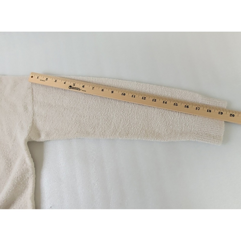 Barefoot Dreams CozyChic Lite Cardigan Womens M Cream White‎ Button Front Comfy - Picture 11 of 11
